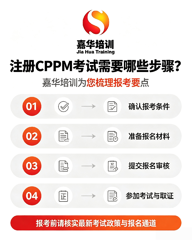 注册CPPM考试需要哪些步骤？嘉华培训为您梳理报考要点